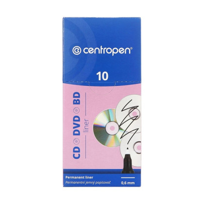 Маркер для CD/DVD, Centropen 4616, диаметр узла 1.2 мм, линия 0.6 мм, синий (Цена за 10 шт.)