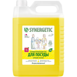 Средство для мытья посуды Synergetic Антибактериальное, Лимон 5л