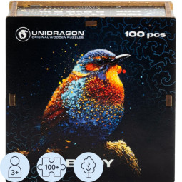 Пазл деревянный UNIDRAGON SMART Пташка 100 дет
