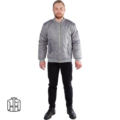 Бомбер сер/св.зеленый с логотипом ПИК 2XL(р.54)