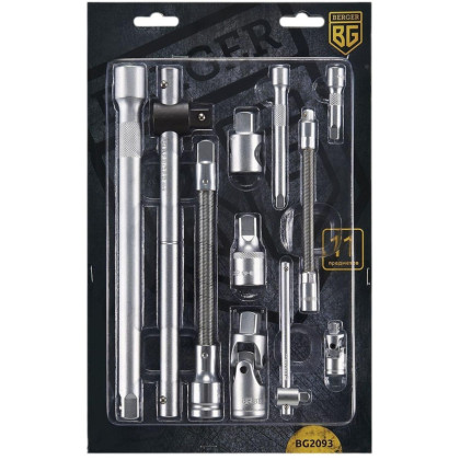 Набор удлинителей 1/2 - 1/4 11 предметов BERGER BG2093