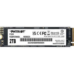 SSD накопитель Patriot P320 2TB M.2 2280 PCIe 3.0 x4(P320P2TBM28)