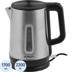 Чайник SCARLETT SC-EK21S23, электрический, 2200Вт, 1.7л, сталь