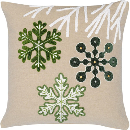 Подушка декоративная с вышивкой Snow flakes New Year Essential, 45х45 см