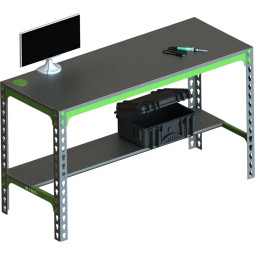 Стол производственный металлический Metalex 750х1000х600 зел/сер