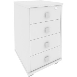 Тумба подкатная Style 4 ящика с замком Л.ТМ-4Y 420x450x714 Белый