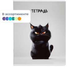 Тетрадь 48л,в ассорт.СЕРДИТЫЕ ЗВЕРИ А5+,клетка, мягкий переплёт,ТВИН 68552