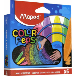 Мел для асфальта Maped COLOR&#039;PEPS цветной, прямоугольной, 6цв/наб,936010