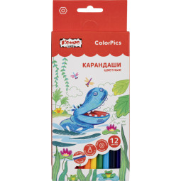 Карандаши цветные 12цветов Комус Класс ColorPics, шестигранные