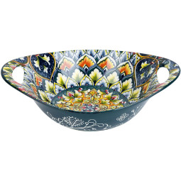 Салатник овальный с ручками Arabesque (зеленый) 22,5х15х6,5см 8шт/уп