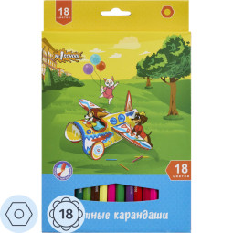 Карандаши цветные 18 цв 6-гран №1School Шустрики