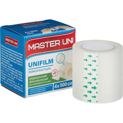 Лейкопластырь 4х500см полимерный в картоне Master Uni