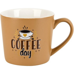 Кружка бежевая фарфоровая Coffee v=360 мл., 1710018-2