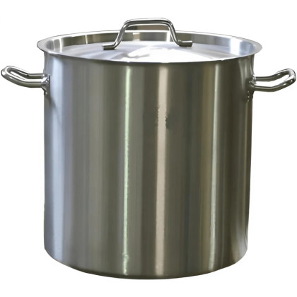 Котел 25 л. нерж.d=34см.h=31,5см.тройн.дно с кр.(инд) MGsteel 39208