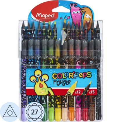 Набор для рисования Maped COLOR&#039;PEPS MONSTER:12 флом,15 пласт.цв.кар,984718
