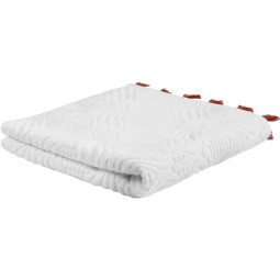 Полотенце банное белое, с кисточками цвета красной глины Essential, 70х140