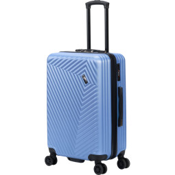 Чемодан TORBER Lama, синий, ABS-пластик, 43 х 25,5 х 67см, 62л, T1919M-Blue