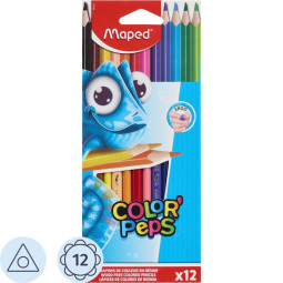 Карандаши цветные Maped COLOR&#039;PEPS трехгранные,пластик,12цв/наб,862702