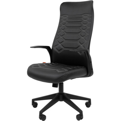 Кресло VT_EChair-673 TPU кож.зам черный пластик