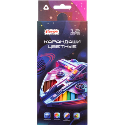 Карандаши цветные Комус Класс Star way наб.12цв,3мм,трехгран.(Арт.1992497)