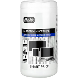 Салфетки Attache Selection Smart Price д/экранов, туба, 100 шт, 110х160