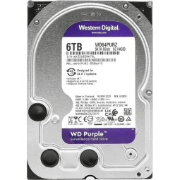 Жесткий диск Western Digital Purple 6TB, SATA, 5400rpm, 256MB(WD64PURZ)