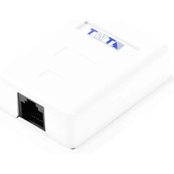 Розетка настенная TWT TWT-SM1-45-WH 1 порт RJ-45 кат. 5е, UTP, белая