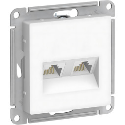 Розетка компьютерная 2-м AtlasDesign RJ45 кат.5E механизм бел. SE ATN000185