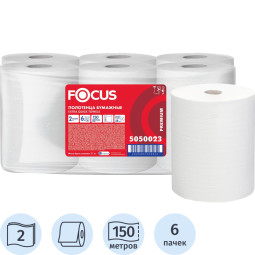 Полотенца бумажные д/дисп. FOCUS Extra Quick 2сл 150м 6рул/уп цел 5050023