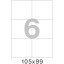 Этикетки самоклеящиеся 105х99мм/6 шт лист А4 п/глян (25л/уп)