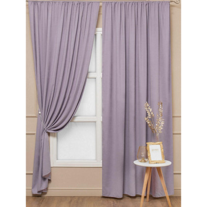 Комплект штор Amore Mio Однотонная замша  3872-050 1,5x2,7 2 шт Сиреневый