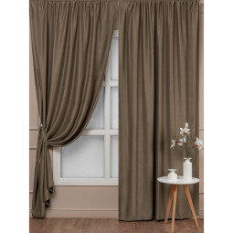 Комплект штор Amore MioБлэкаутMilan-043/010-023.1,5x2,7 2шт.Корич/Беж 92884