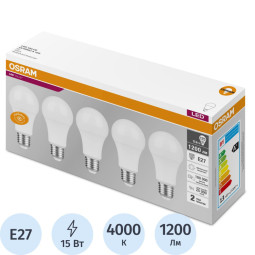 Лампа светодиодная OSRAM LVCLA125 15SW/840 230V E27 5шт/уп (4058075577831)