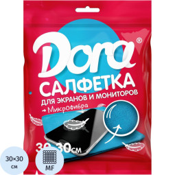 Салфетка хозяйственная для экр.,монит.и электротех.Dora30х30см микрофибра