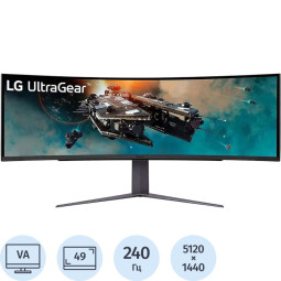 Монитор LG (49GR85DC-B)49/DQHD/VA/240Hz/450cd/1ms/HDMI/DP