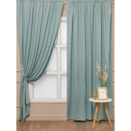 Комплект штор Amore Mio Однотонная замша  3872-029 1,5x2,7 2 шт Бирюзовый