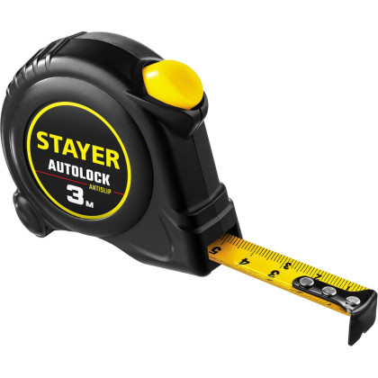 Рулетка с автостопом STAYER  AutoLock 3м х 16мм (2-34126-03-16)