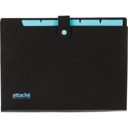 Папка органайзер на кнопке Attache Selection Black&amp;Bluе, А4,500мкм , 5отд