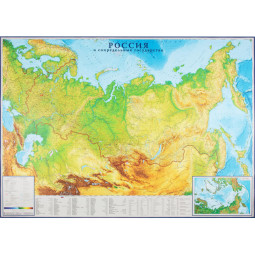 Карта настенная Россия физическая 2,02х1,43 м,КН97