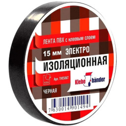 Изолента ПВХ TIK506T 15 х 20 черная Klebebander/200/8