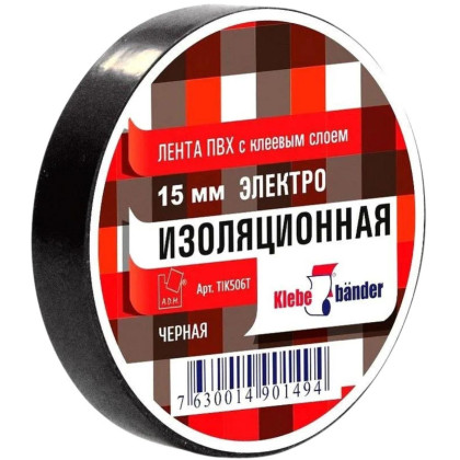 Изолента ПВХ TIK506T 15 х 20 черная Klebebander/200/8