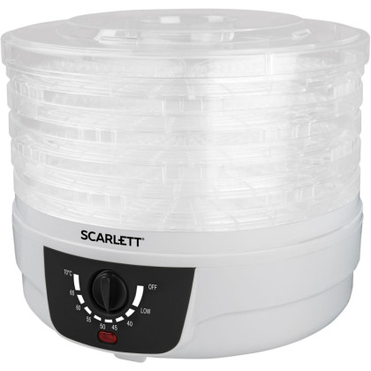 Сушилка для овощей и фруктов SCARLETT SC-FD421004, 250Вт, 5 поддонов, белый