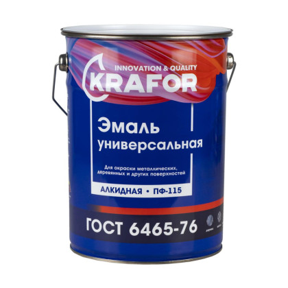 Эмаль ПФ-115 универсальная , алкидная, Krafor, 6 кг, зеленая
