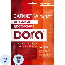 Салфетка хозяйственная антижир Dora 17х15см микрофибра