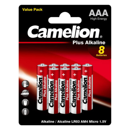 Батарейка Camelion Plus Alkaline BL8  AAA/LR03 (LR03-BP5+3) 8шт/уп