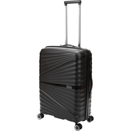 Чемодан TORBER Nevo, черн, полипроп, 45 х 26 х 66 см, 66 л, T2207M-Black