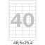 Этикетки самоклеящиеся 48,5х25,4мм/40шт листА4 п/глян(25л/уп)