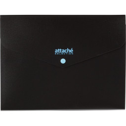 Папка органайзер на кнопке Attache Selection Black&amp;Bluе, А4,500мкм , 3отд