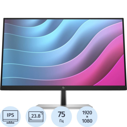 Монитор HP 23.8 E24 G5 черный IPS LED 16:9 HDMI матовая 6N6E9AS