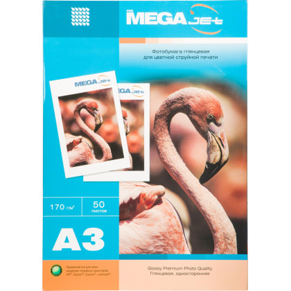 Фотобумага для цв.струй.печ. ProMEGA jet (А3, 170г,глянц) уп. 50л(1457499)